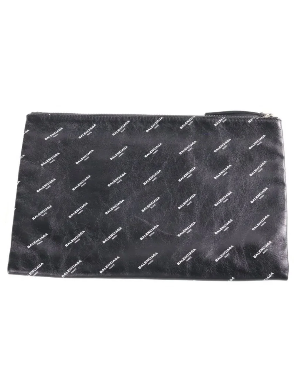Balenciaga Logo Clutch Handbag Black